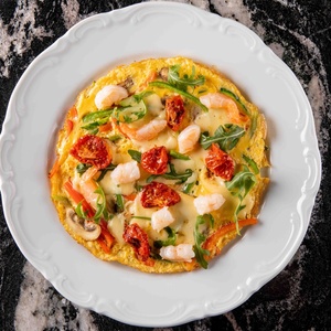 Frittata with shrimps